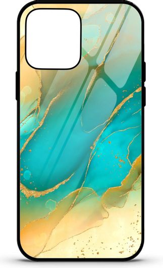Θήκη Κινητού Caselab 3676 Back Cover Σιλικόνης για Apple iPhone 12 Pro Max Marble Liquid Turquoise Yellow Gold