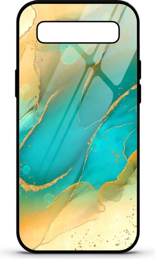 Θήκη Κινητού Caselab 3676 Back Cover Σιλικόνης για Samsung Galaxy S10 Marble Liquid Turquoise Yellow Gold