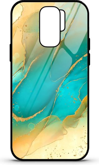 Θήκη Κινητού Caselab 3676 Back Cover Σιλικόνης για Samsung Galaxy S9 Plus Marble Liquid Turquoise Yellow Gold