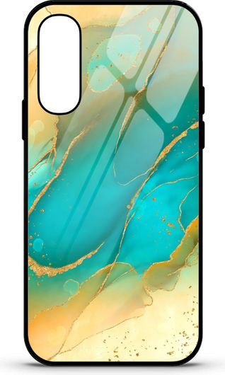 Θήκη Κινητού Caselab 3676 Back Cover Σιλικόνης για Xiaomi Mi 11i Marble Liquid Turquoise Yellow Gold