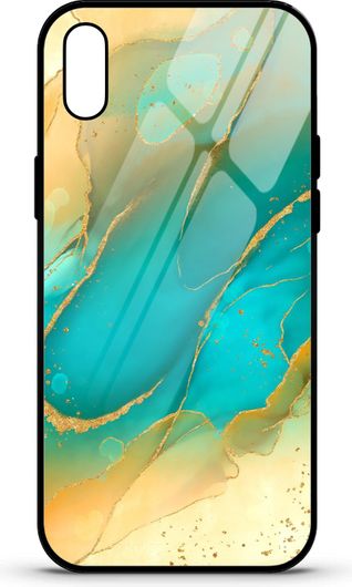 Θήκη Κινητού Caselab 3676 Back Cover Σιλικόνης για Xiaomi Redmi 7A Marble Liquid Turquoise Yellow Gold