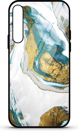 Θήκη Κινητού Caselab 3681 Back Cover Σιλικόνης για Huawei P30 Marble Cloud White Gold Blue
