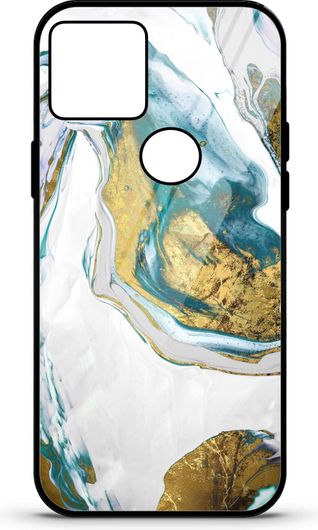 Θήκη Κινητού Caselab 3681 Back Cover Σιλικόνης για Realme C21 Y/C25 Y Marble Cloud White Gold Blue