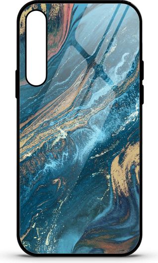 Θήκη Κινητού Caselab 3683 Back Cover Σιλικόνης για Huawei Honor 20 Marble Sea Blue Gold Salmon