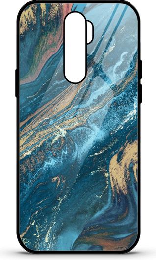 Θήκη Κινητού Caselab 3683 Back Cover Σιλικόνης για Xiaomi Redmi 9 Marble Sea Blue Gold Salmon