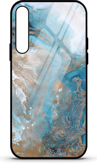 Θήκη Κινητού Caselab 3686 Back Cover Σιλικόνης για Huawei Honor 20 Marble Map Sea Blue Brown