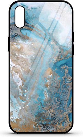 Θήκη Κινητού Caselab 3686 Back Cover Σιλικόνης για Huawei Y6 2019 Marble Map Sea Blue Brown