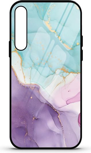 Θήκη Κινητού Caselab 3687 Back Cover Σιλικόνης για Huawei P30 Lite Marble Purple Pink Turquoise