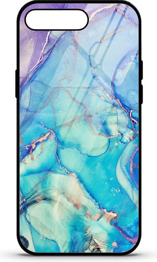 Θήκη Κινητού Caselab 3688 Back Cover Σιλικόνης για Huawei Y6 2018 Marble Blue Shades Purple