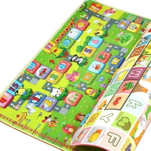 Παιδικό Χαλί Δραστηριοτήτων Μαλακό Ισοθερμικό Διπλής Όψης Playmat 1.80x1.20cm