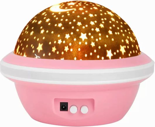 Επιτραπέζιο Παιδικό Φωτιστικό Προτζέκτορας UFO Starry Sky Ροζ