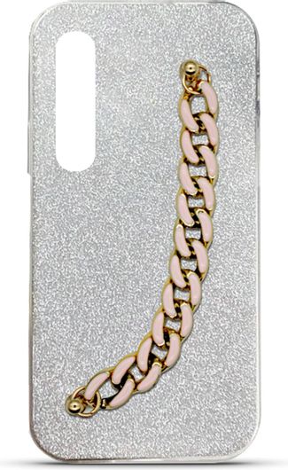 Θήκη Κινητού Caselab Back Cover Σιλικόνης για Huawei Nova 5T Glitter 3 in 1 Silver με Handstrap Light Pink