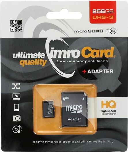 Κάρτα Μνήμης Imro microSD 256GB Class 10 UHS 3 με Αντάπτορα