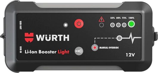 Φορτιστής Μπαταρίας Wurth 0772040000 Φορητός Εκκινητής Μπαταρίας Αυτοκινήτου 12V με Φακό LI ION Booster Light 12V