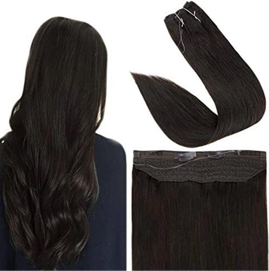 Τρέσα Remy Hair Φυσική με λάστιχο Halo Καστανό Σκούρο No 2
