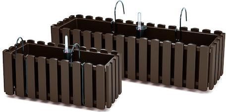 Ζαρντινιέρα Prosperplast DDEF600-R222 Boardee Fence Πλαστική 58x18x16.2cm Καφέ