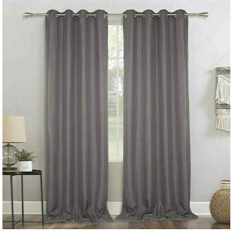Κουρτίνα Έτοιμη Kipper Cationic Γκρι Σκούρο με Κρίκους 140x260cm