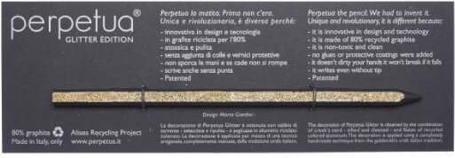 Μολύβι Perpetua Οικολογικό με Glitter Χρυσό