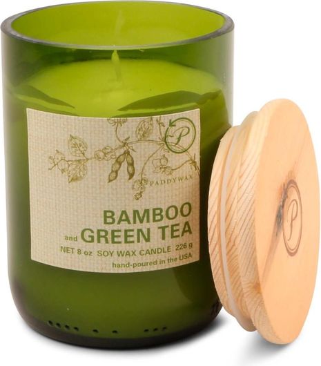 Αρωματικό Κερί Σόγιας Paddywax Eco Green Bamboo Green Tea 226g Λευκό