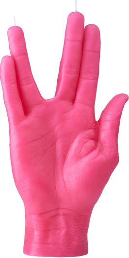 Χειροποίητο Κερί Candlehand Χειρονομίας Live Long and Prosper 365g Ροζ