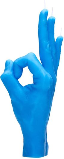 Χειροποίητο Κερί Candlehand Χειρονομίας OK 350g Γαλάζιο