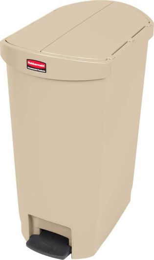 Κάδος Απορριμμάτων Rubbermaid Πλαστικός με Πεντάλ Slim Jim 50lt Μπεζ