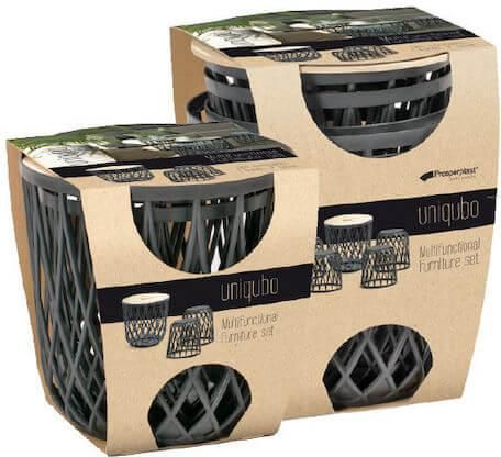 Καλάθι Αποθήκευσης Prosperplast Unicubo Πλαστικό με Καπάκι 5τμχ Μαύρο