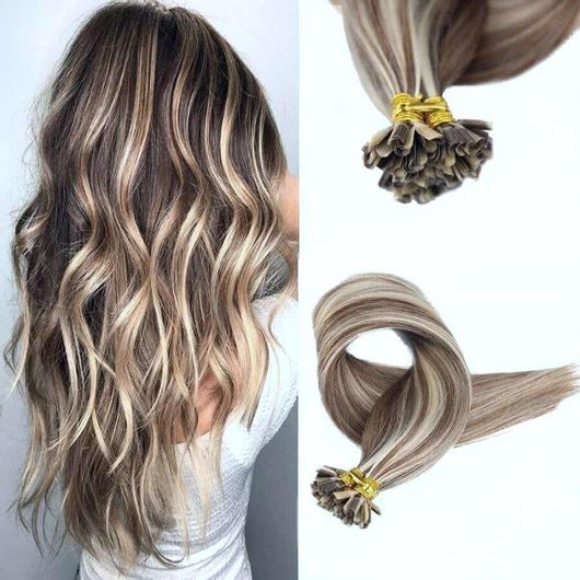 Extension Κερατίνης Σετ 10 Τούφες Φυσική Τρίχα Ανταύγειες No 6P22