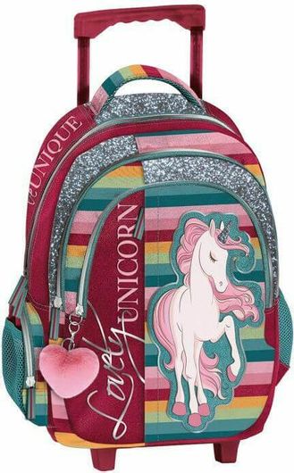 Σχολική Τσάντα Δημοτικού Τρόλεϊ Graffiti Unicorn Πολύχρωμη