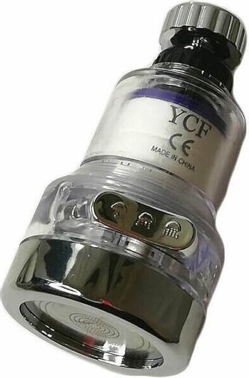 Ακροφύσιο Κεφαλή Βρύσης Πλαστικό με Ενσωματωμένο Φίλτρο 24mm 5x5x10.5cm Διάφανο