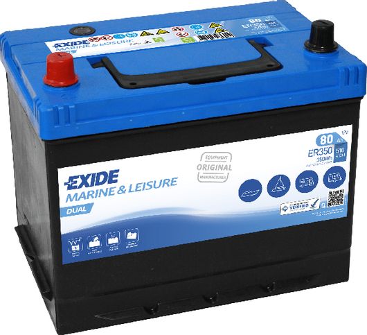 Μπαταρία Σκάφους & Αυτοκινήτου Exide Marine ER350 510EN 80Ah