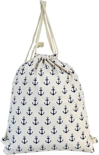 Σακίδιο Πουγκί Αγκυράκια Λευκό