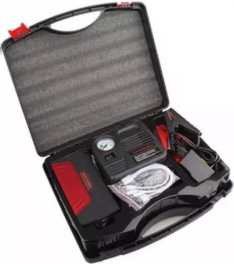 Σετ Εκτάκτου Ανάγκης με Εκκινητή Μπαταρίας Jump Starter Powerbank Usb και Τρόμπα Αέρος Κομπρεσέρ