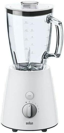 Braun Μπλέντερ για Smoothies με Γυάλινη Κανάτα 1.75lt 800W Λευκό JB 3060 WH