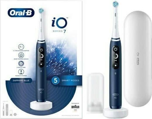 Ηλεκτρική Οδοντόβουρτσα Oral-B IO Series 7 με Χρονομετρητή Αισθητήρα Πίεσης & Θήκη Ταξιδίου Sapphire Blue