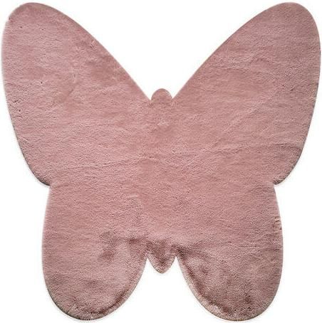 Παιδικό Χαλί Newplan Puffy JM7 Butterfly Αντιολισθηρό Σκούρο Ροζ 120x120cm
