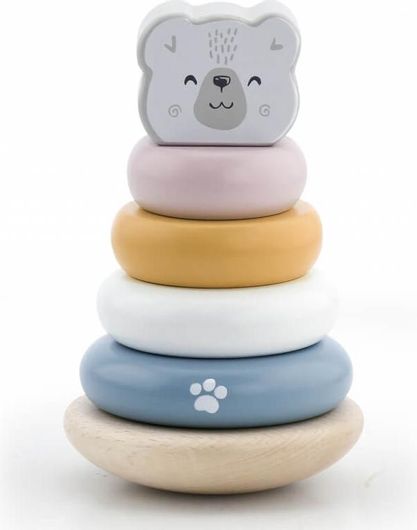 Πυραμίδα Στοίβαξης Viga Toys Polar Bear από Ξύλο για 24+ Μηνών