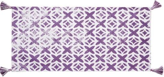 Πατάκι Μπάνιου Palamaiki Tile Βαμβακερό 60x130cm Λιλά