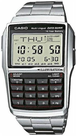 Ανδρικό Ρολόι Μπαταρίας Casio DBC-32D-1AE Ψηφιακό με Μεταλλικό Μπρασελέ Ασημί