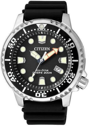 Ανδρικό Ρολόι Citizen Eco Drive Promaster Divers 200M BN0150-10E με Καουτσούκ Λουράκι 42mm Μαύρο - Ασημί