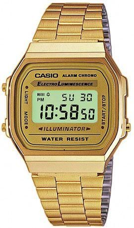 Ανδρικό Ρολόι Casio A168WG-9EF Ψηφιακό με Μεταλλικό Μπρασελέ Χρυσό