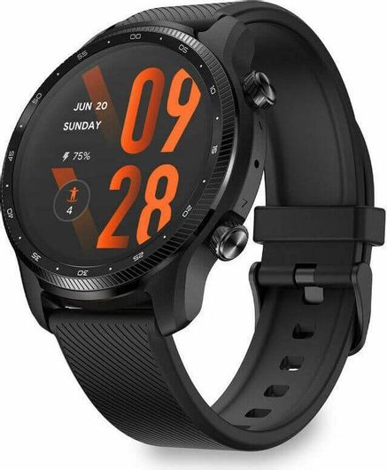 Ticwatch Pro 3 Ultra 48mm GPS Stainless Steel & Silicone Strap Shadow Black