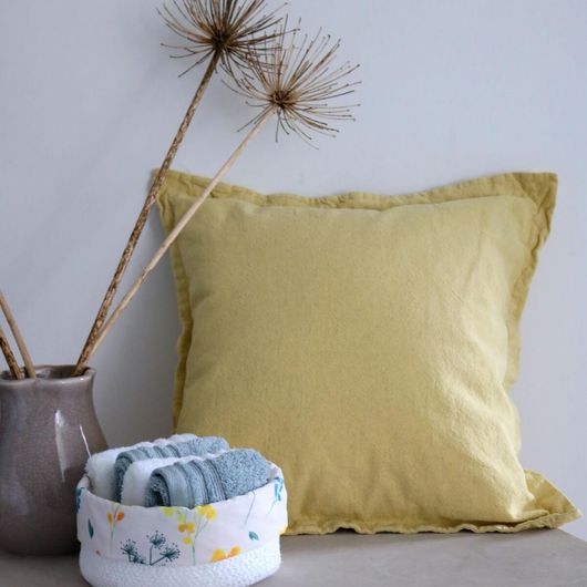 Μαξιλαροθήκη Homelier Linho Pure SOFT 40x40cm Κίτρινο