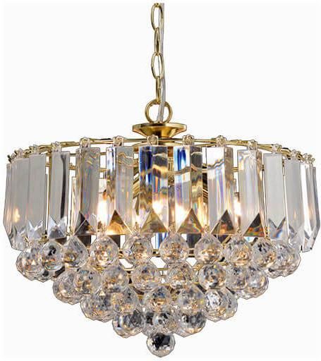 Πολυέλαιος Aca με Κεράκια 3xE14 Ακρυλικός SF175323PG Χρυσός