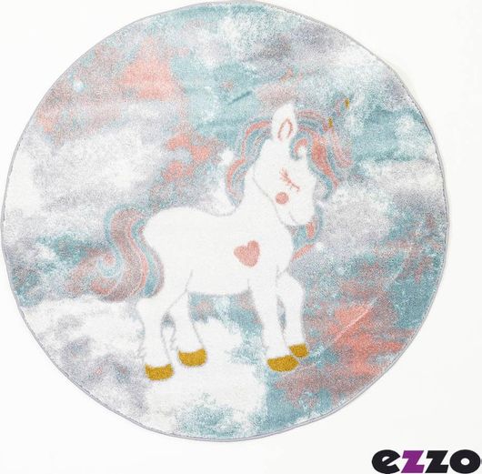 Παιδικό Χαλί Ezzo Kiddie Unicorn B805AX6 Ροτόντα 1.60x1.60m