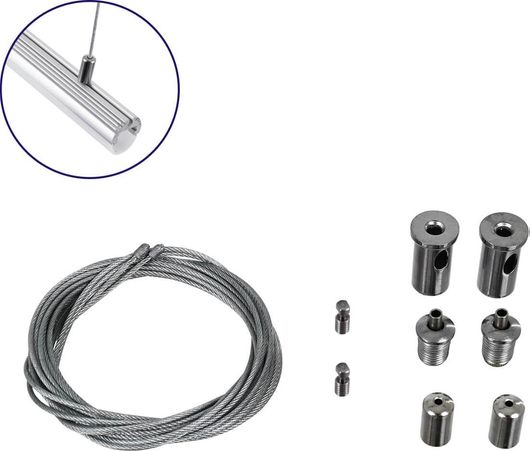 Ντίζα GloboStar 70898 για Κρέμασμα Φωτιστικών από Αλουμίνιο Ασημί