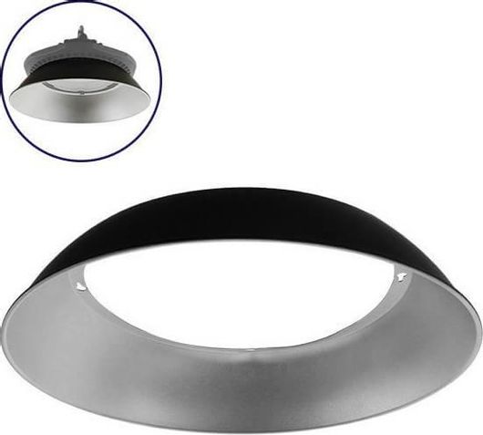 Κάτοπτρο GloboStar 78015 Αλουμινίου Μετατροπής 50 Μοιρών για UFO High Bay 200W Μαύρο