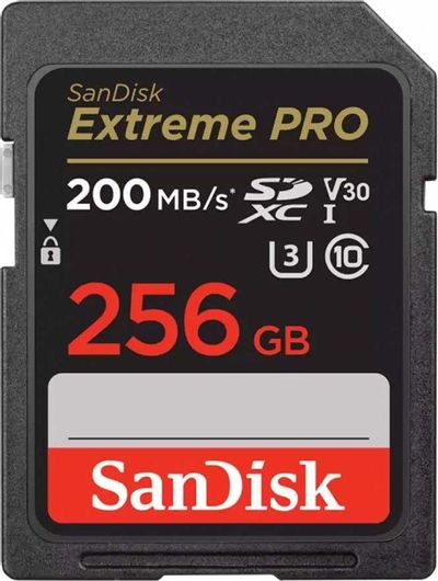 Sandisk Extreme Pro SDXC 256GB Class 10 U3 V30 UHS-I 200MB/s