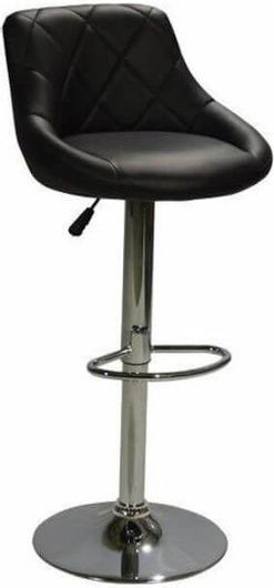 Σκαμπό Homemarkt Μπαρ Rose Hm204.01 Με Αμορτισερ Κ Επενδυση Μαυρο Pu 47x40x104εκ