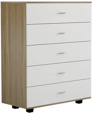 Homemarkt Thorg HM8995.04 Συρταριέρα Μελαμίνης 80x40x100cm Sonama-Λευκό